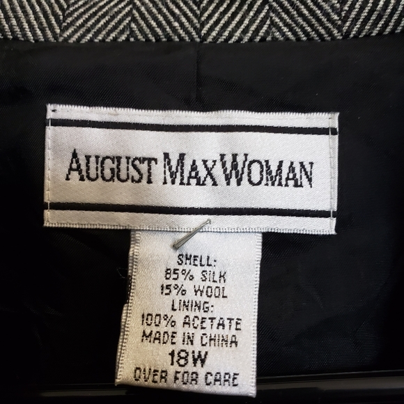 RARE Vintage August Max Woman Plus Size Silk/Wool Blend Jacket - Picture 4 of 4